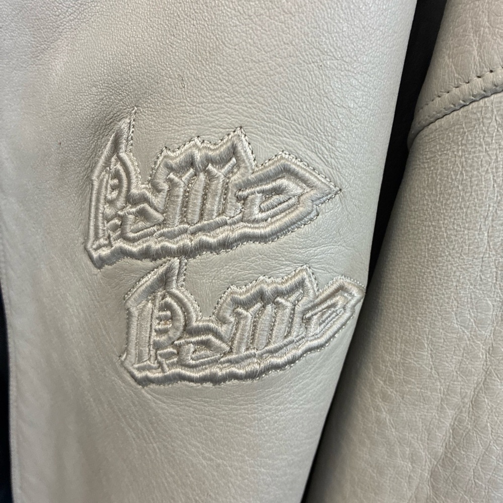 Vintage Pelle Pelle Men's Leather Jacket Size 50 Pre Owned Used Rare Cream Ivory - Picture 3 of 15